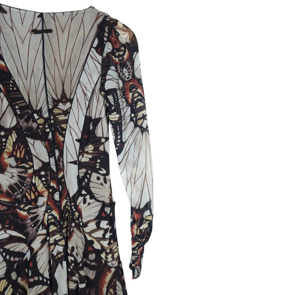 Vintage Jean Paul Gaultier Soleil Dress Medium Butterfly Sheer Mesh Y2K Glam - Picture 8 of 13